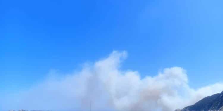 Incendio choc a Punta Molentis: a rischio le auto parcheggiate, vigili pronti anche a evacuare i bagnanti col gommone