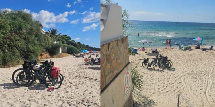 Santa Margherita di Pula, i turisti francesi piazzano le bici sulla sabbia: “Le nostre spiagge non sono parcheggi”