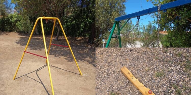 Vandali in azione a Gonnosfanadiga, il parco rimane senza giochi