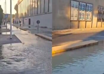 Cagliari, maxi perdita idrica in via dei Salinieri