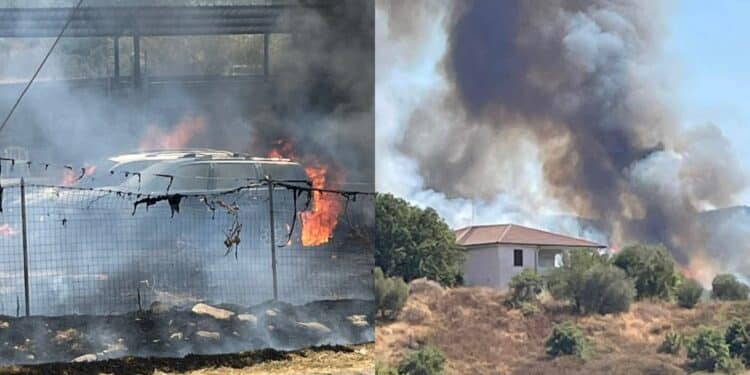 Pomeriggio di fuoco in Sardegna, da Ozieri a Las Plassas sono in atto diversi roghi