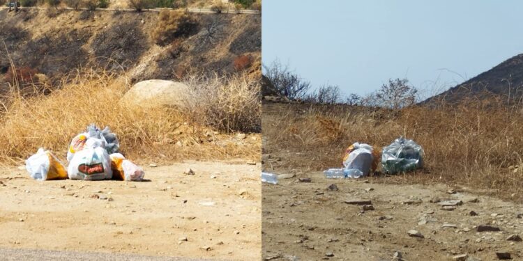 Dopo il rogo spuntano i rifiuti abbandonati dagli incivili: nuovo sfregio contro la natura a Punta Molentis