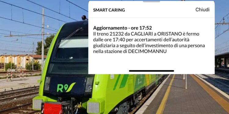 Dramma tra Decimomannu e Villasor, una persona è stata investita dal treno: subito sospesa la circolazione ferroviaria