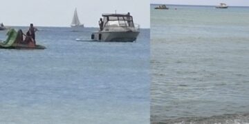 Quartu Sant’Elena, barca troppo vicina alle boe e ai bagnati, dalla riva c’è chi osserva e segnala