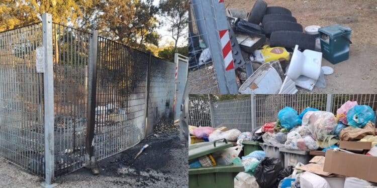 Sinnai, l’isola ecologica in fiamme: ignoti hanno polverizzato parte dei rifiuti