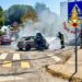 Monserrato, auto in fiamme in via Decio Mure