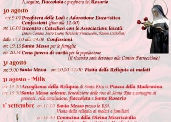 Narbolia e Milis, il 29 agosto l’arrivo delle reliquie di Santa Rita