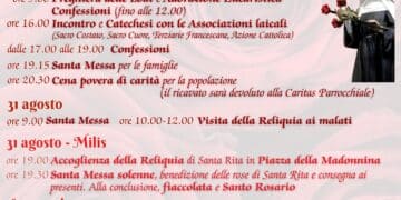 Narbolia e Milis, il 29 agosto l’arrivo delle reliquie di Santa Rita