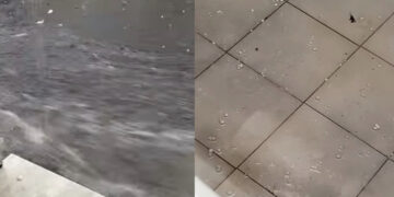 Senorbì sotto la grandine, violenta bomba d’acqua e in pochi minuti le strade si trasformano in fiumi in piena