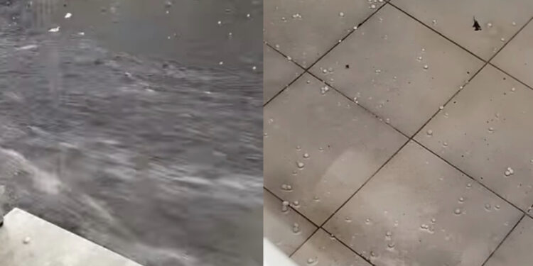 Senorbì sotto la grandine, violenta bomba d’acqua e in pochi minuti le strade si trasformano in fiumi in piena