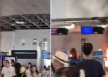 Panico a Malpensa: distrugge i monitor del check-in con un martello e appicca un incendio