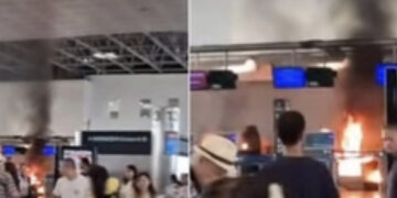 Panico a Malpensa: distrugge i monitor del check-in con un martello e appicca un incendio