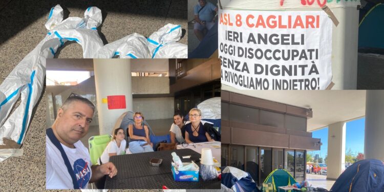 Cagliari, la rabbia degli Oss in piazza: “Siamo disperati, così ci hanno tolto la possibilità di stabilizzazione”