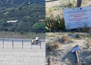 In bicicletta nell’area protetta, ennesimo sfregio ambientale a Villasimius