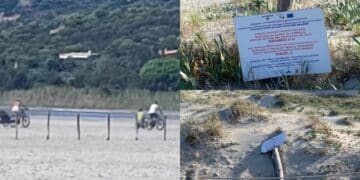 In bicicletta nell’area protetta, ennesimo sfregio ambientale a Villasimius
