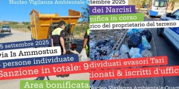 Quartu, 3 furbetti dei rifiuti ripresi dal nucleo vigilanza ambientale: 900 euro di multa