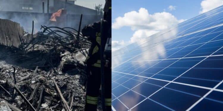 Viddalba, brucia il parco fotovoltaico: 5 mila pannelli in fiamme