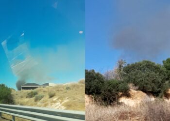 Colonna di fumo in viale Elmas, a fuoco alcuni capannoni abbandonati – VIDEO