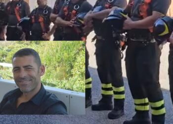 Straziante addio per il vigile del fuoco Alessio Chessa, 52 anni, scomparso prematuramente due giorni fa