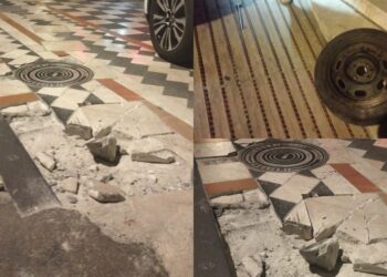 Sinnai, voragine in via Roma distrugge due gomme e un cerchio di un’auto in corsa