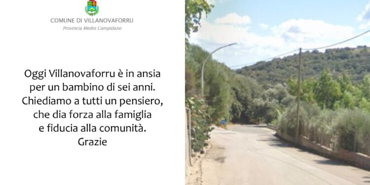 Villanovaforru prega per il piccolo di 6 anni: “Chiediamo a tutti un pensiero”
