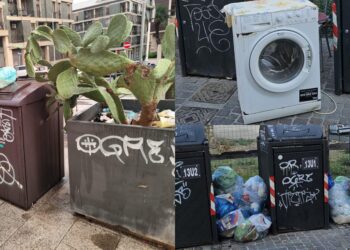 Cagliari, sporcizia e degrado in pieno centro: rifiuti ovunque e persino una lavatrice in corso Vittorio Emanuele