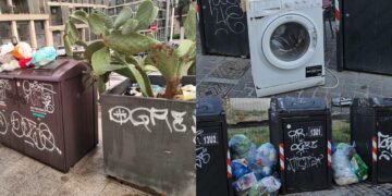 Cagliari, sporcizia e degrado in pieno centro: rifiuti ovunque e persino una lavatrice in corso Vittorio Emanuele