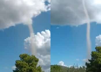 Narcao, dopo quella al Poetto di Cagliari immortalata una tromba d’aria a Rio Murtas