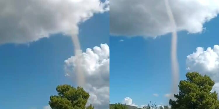 Narcao, dopo quella al Poetto di Cagliari immortalata una tromba d’aria a Rio Murtas