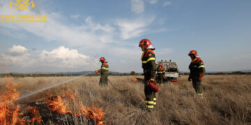 Incendio boschivo a San Gavino Monreale, evacuata un’abitazione a S’arrideli