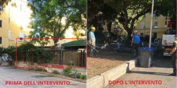 Cagliari, restituita alla collettività la piazza Medaglia Miracolosa dopo l’intervento di demolizione di strutture abusive