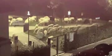 Monserrato, il gregge di pecore torna in azione: rasato il prato dello spazio verde tra le vie Marconi e Volta