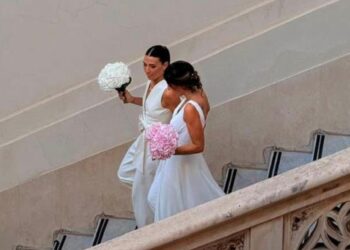 Cagliari, festa per le nozze tra la portavoce di Zedda Laura Fois e Martina Benoni