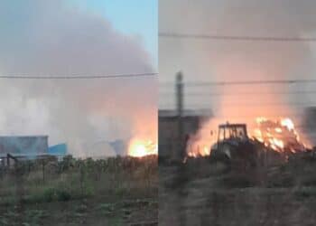 Paura a Villasor, vasto incendio in un’azienda alla periferia del paese