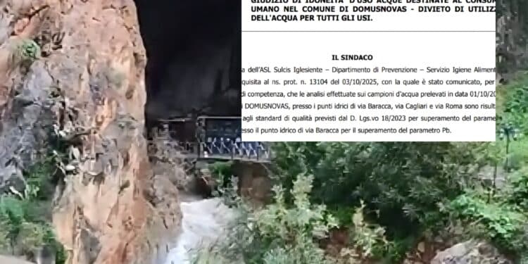 Domusnovas, emergenza acqua senza fine: piombo oltre la norma e scatta il divieto