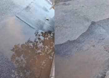 Villaspeciosa, un fiume d’acqua in viale Europa dopo 2 settimane dalla riparazione