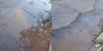 Villaspeciosa, un fiume d’acqua in viale Europa dopo 2 settimane dalla riparazione