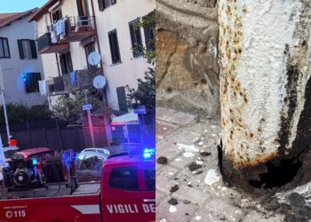 Cagliari, un palo pericolante mette in allerta i residenti di via Vivanet: intervento dei Vigili del Fuoco