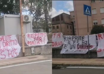 Isili, decine di striscioni per chiedere che il pronto soccorso rimanga sempre aperto