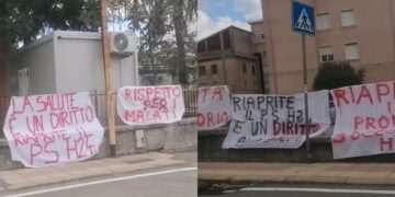 Isili, decine di striscioni per chiedere che il pronto soccorso rimanga sempre aperto
