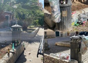 Cagliari, Villanova violata dagli incivili: spazzatura ovunque e una lunga fila di bottiglie