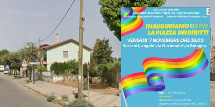 Serrenti, nasce la piazza arcobaleno: i diritti di tutti avranno un luogo simbolico al centro del paese