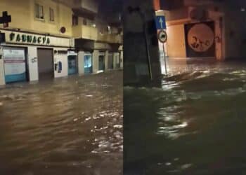 Pirri sott’acqua, dopo il nubifragio arriva la piena nelle vie Balilla e Santa Maria Chiara -VIDEO