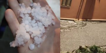 Anche Gonnosfanadiga si tinge di bianco: copiosa grandinata nella notte