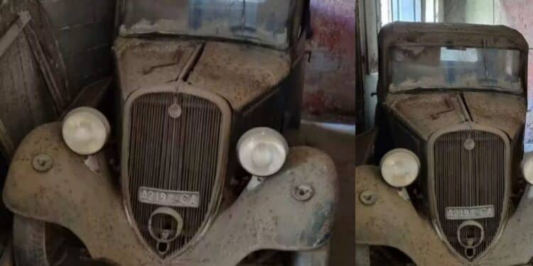 Cagliari, auto d’epoca intatta riprende vita: donata dalla famiglia che la custodiva da decenni ad “Affari sbullonati”