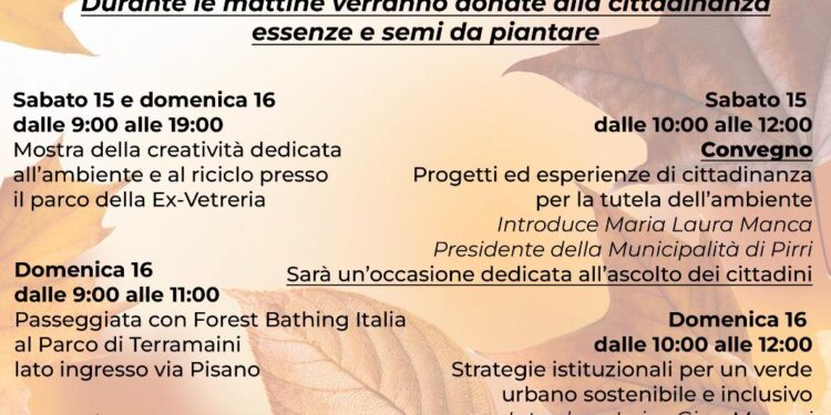 Ritorna la Festa dell’autunno e del verde alla Municipalità di Pirri