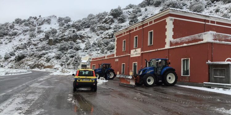 Nevicate in Sardegna, 30 operatori e 12 mezzi di servizio dell’Anas nelle strade a rischio