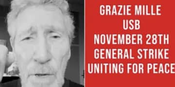 Roger Waters appoggia lo sciopero generale del 28 e 29 novembre: “Grazie fratelli Usb”