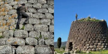 Federico Quaranta scala il nuraghe di Silanus e posta le foto dell’impresa: scoppia il caos