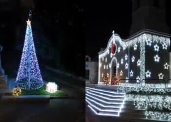 Dolianova si prepara ad accogliere il Natale: luci colorate dalla chiesa di San Biagio alle piazze